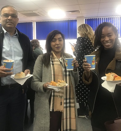 Cityserve head office enjoying their soup and bread