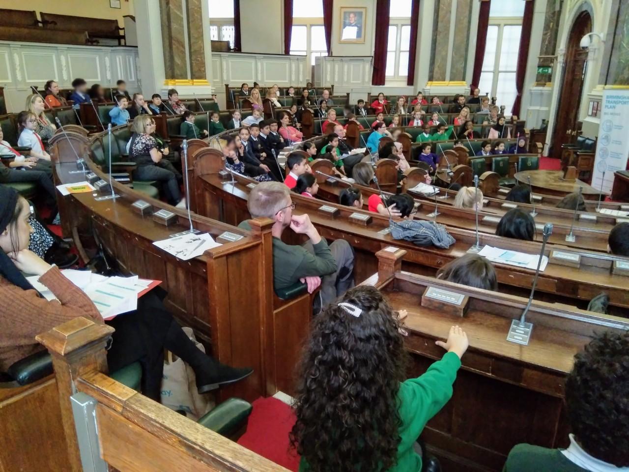 Children in Council Chamber