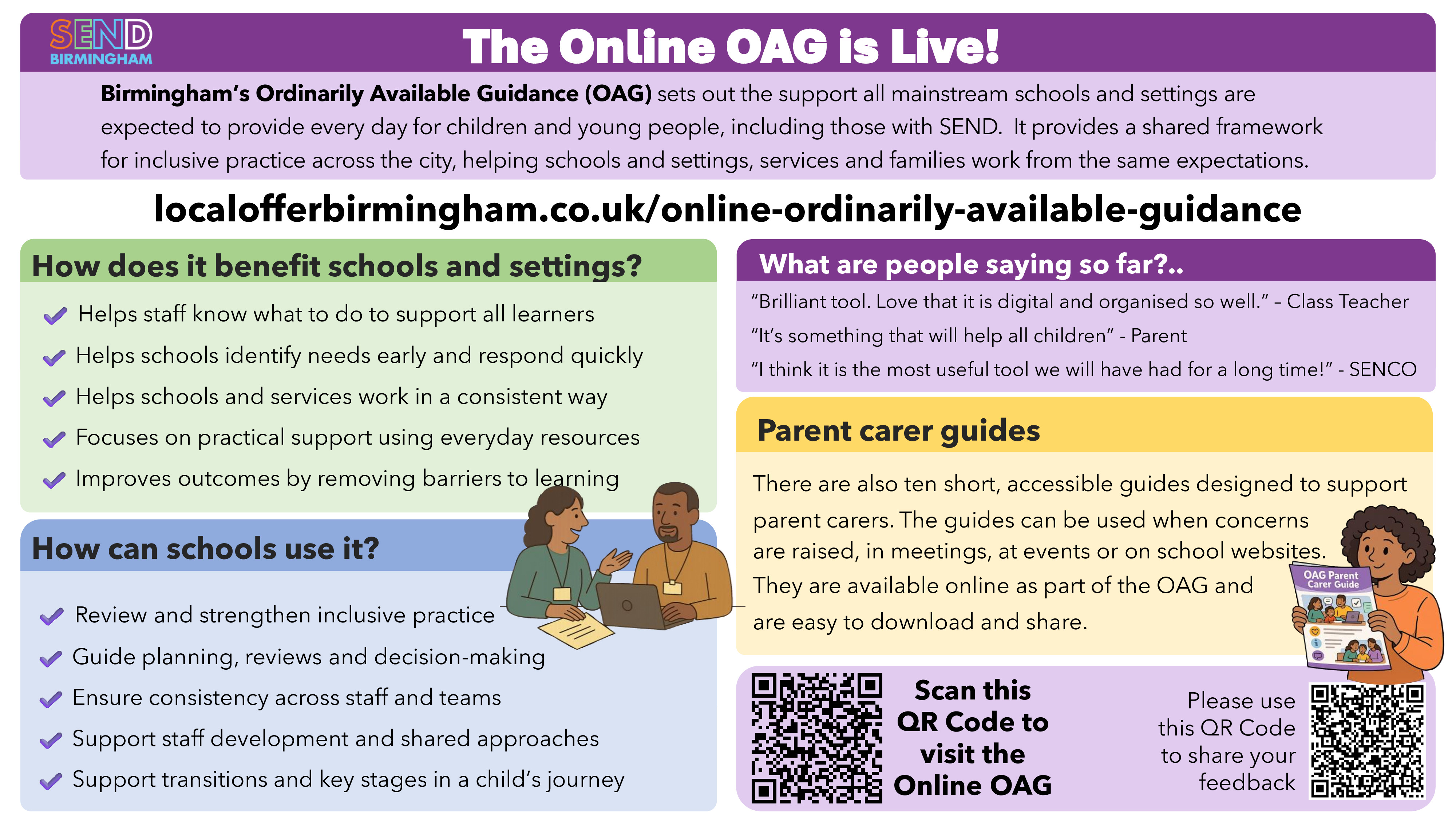 A poster introducing the OAG