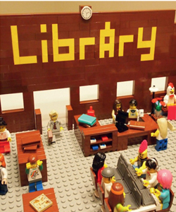 Library built from lego bricks