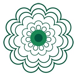 Green and white 'Remembering Srebenica' flower