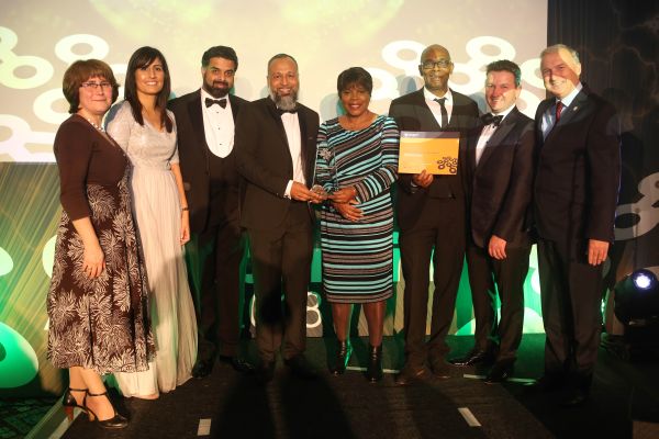 Birmingham City Council Chief Executive, Dawn Baxendale; the Prevent Team; Mark Gelder, Director of Operations for sponsors Fortem (second from right); and Cllr Ian Ward, Leader of Birmingham City Council